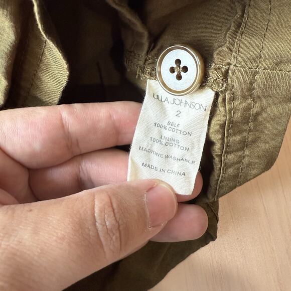 Ulla Johnson Shorts 28 Green 2.5 Inseam New York Military Designer Glam Boho - Picture 5 of 7